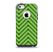 The Lime Green Black Sketch Chevron Skin for the iPhone 5c OtterBox Commuter Case