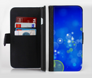 The Lime Green & Blue Unfocused Cells Ink-Fuzed Leather Folding Wallet Credit-Card Case for the Apple iPhone 6/6s, 6/6s Plus, 5/5s and 5c