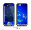The Lime Green & Blue Unfocused Cells Skin for the iPhone 5c nüüd LifeProof Case