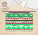 The Lime Green & Coral Tribal Ethic Geometric Pattern Skin Kit for the 12" Apple MacBook (A1534)