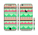 The Lime Green & Coral Tribal Ethic Geometric Pattern Sectioned Skin Series for the Apple iPhone 6s Plus