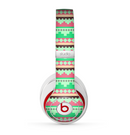The Lime Green & Coral Tribal Ethic Geometric Pattern Skin for the Beats by Dre Studio (2013+ Version) Headphones