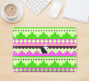 The Lime Green & Pink Tribal Ethic Geometric Pattern Skin Kit for the 12" Apple MacBook (A1534)