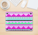 The Lime Green & Purple Tribal Ethic Geometric Pattern Skin Kit for the 12" Apple MacBook (A1534)