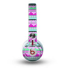 The Lime Green & Purple Tribal Ethic Geometric Pattern copy Skin for the Beats by Dre Mixr Headphones