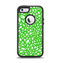 The Lime Green & White Floral Sprout Apple iPhone 5-5s Otterbox Defender Case Skin Set
