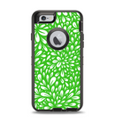 The Lime Green & White Floral Sprout Apple iPhone 6 Otterbox Defender Case Skin Set