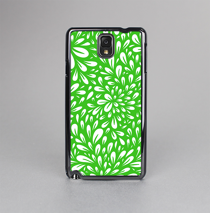 The Lime Green & White Floral Sprout Skin-Sert Case for the Samsung Galaxy Note 3