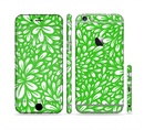 The Lime Green & White Floral Sprout Sectioned Skin Series for the Apple iPhone 6s Plus