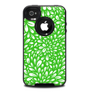 The Lime Green & White Floral Sprout Skin for the iPhone 4-4s OtterBox Commuter Case