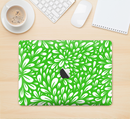 The Lime Green & White Floral Sprout Skin Kit for the 12" Apple MacBook (A1534)