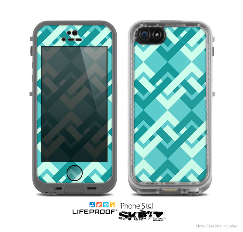 The Locking Green Pattern Skin for the Apple iPhone 5c LifeProof Case
