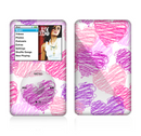 The Loopy Pink and Purple Hearts Skin For The Apple iPod Classic