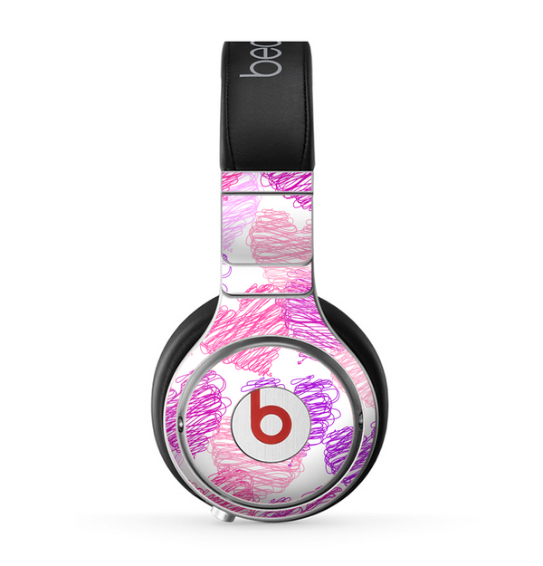 The Loopy Pink and Purple Hearts Skin for the Beats by Dre Pro Headphones