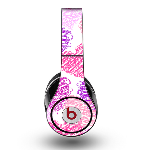 The Loopy Pink and Purple Hearts Skin for the Original Beats by Dre Studio Headphones