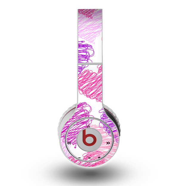 The Loopy Pink and Purple Hearts Skin for the Original Beats by Dre Wireless Headphones