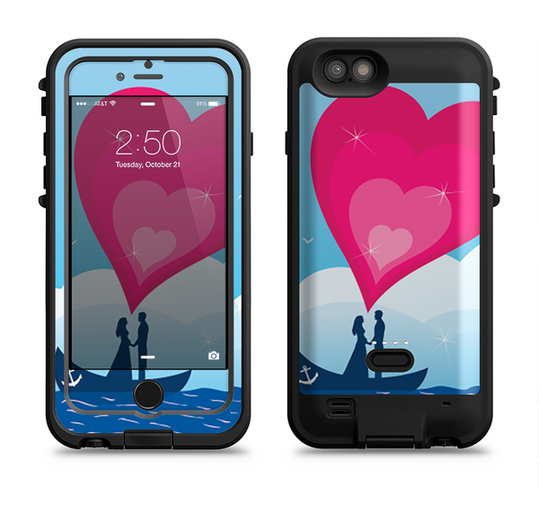 The Love-Sail Heart Trip Apple iPhone 6/6s LifeProof Fre POWER Case Skin Set