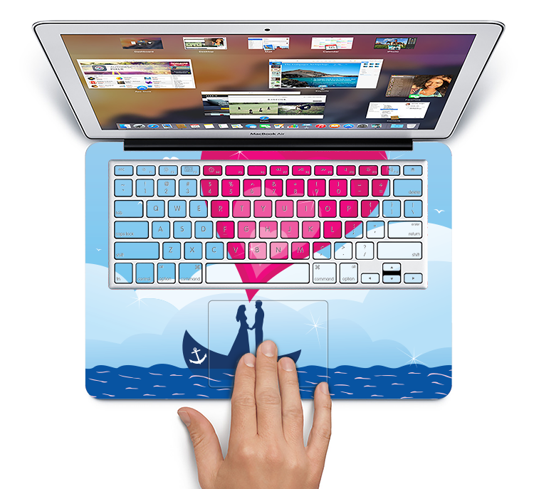 The Love-Sail Heart Trip Skin Set for the Apple MacBook Pro 15" with Retina Display