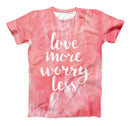 The Love More Worry Less ink-Fuzed Unisex All Over Full-Printed Fitted Tee Shirt