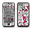 The Love and Hearts Doodle Pattern Apple iPhone 6/6s LifeProof Fre Case Skin Set