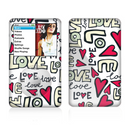 The Love and Hearts Doodle Pattern Skin For The Apple iPod Classic