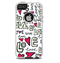The Love and Hearts Doodle Pattern Skin For The iPhone 5-5s Otterbox Commuter Case