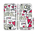 The Love and Hearts Doodle Pattern Sectioned Skin Series for the Apple iPhone 6s Plus