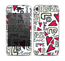 The Love and Hearts Doodle Pattern Skin for the Apple iPhone 4-4s