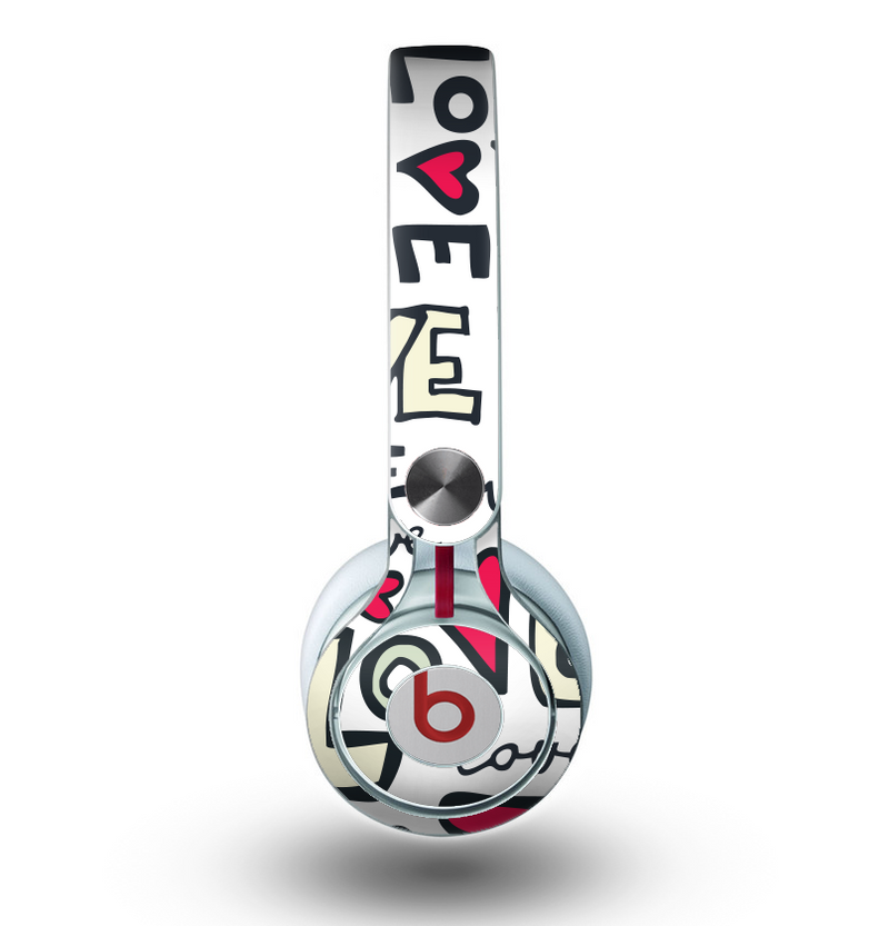 The Love and Hearts Doodle Pattern Skin for the Beats by Dre Mixr Headphones