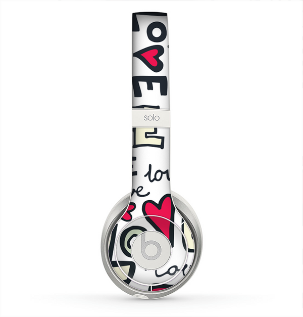 The Love and Hearts Doodle Pattern Skin for the Beats by Dre Solo 2 Headphones