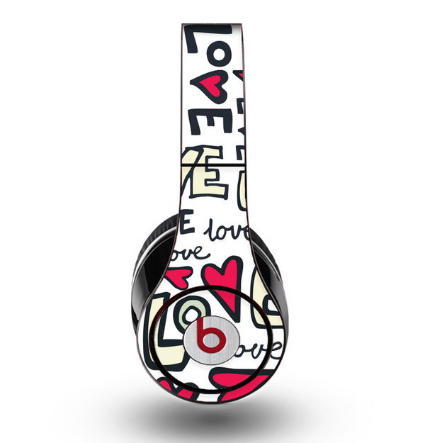 The Love and Hearts Doodle Pattern Skin for the Original Beats by Dre Studio Headphones