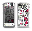 The Love and Hearts Doodle Pattern Skin for the iPhone 5-5s OtterBox Preserver WaterProof Case