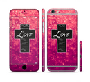 The Love is Patient Cross over Unfocused Pink Glimmer Sectioned Skin Series for the Apple iPhone 6