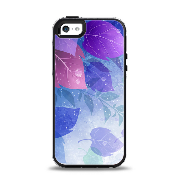 The Magical Abstract Pink & Blue Floral Apple iPhone 5-5s Otterbox Symmetry Case Skin Set