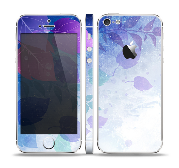 The Magical Abstract Pink & Blue Floral Skin Set for the Apple iPhone 5