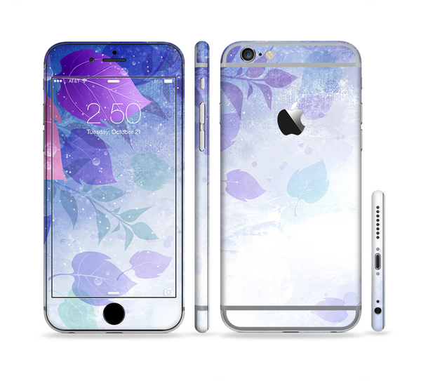 The Magical Abstract Pink & Blue Floral Sectioned Skin Series for the Apple iPhone 6