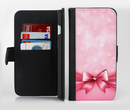 The Magical Pink Bow Ink-Fuzed Leather Folding Wallet Credit-Card Case for the Apple iPhone 6/6s, 6/6s Plus, 5/5s and 5c