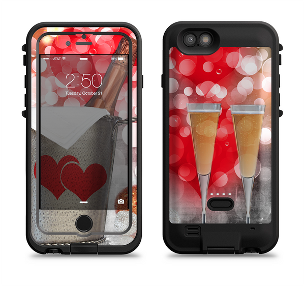 The Magical Unfocused Red Hearts and Wine Apple iPhone 6/6s LifeProof Fre POWER Case Skin Set
