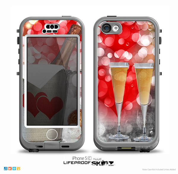 The Magical Unfocused Red Hearts and Wine Skin for the iPhone 5c nüüd LifeProof Case
