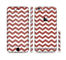 The Maroon & White Chevron Pattern Sectioned Skin Series for the Apple iPhone 6s Plus