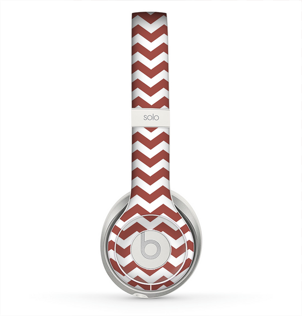 The Maroon & White Chevron Pattern Skin for the Beats by Dre Solo 2 Headphones
