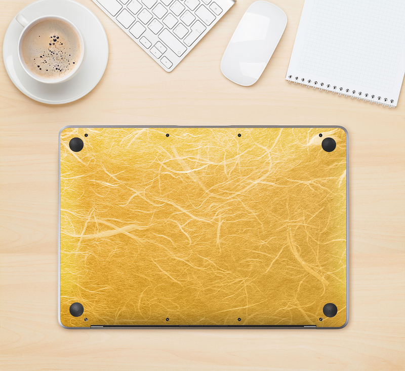 The Messy Golden Strands Skin Kit for the 12" Apple MacBook (A1534)