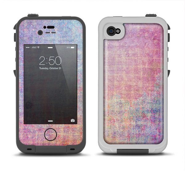 The Messy Water-Color Scratched Surface Apple iPhone 4-4s LifeProof Fre Case Skin Set