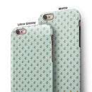 The Micro Daisy and Mint Polka Dot Pattern iPhone 6/6s or 6/6s Plus 2-Piece Hybrid INK-Fuzed Case