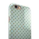 The Micro Daisy and Mint Polka Dot Pattern iPhone 6/6s or 6/6s Plus 2-Piece Hybrid INK-Fuzed Case