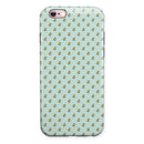 The Micro Daisy and Mint Polka Dot Pattern iPhone 6/6s or 6/6s Plus 2-Piece Hybrid INK-Fuzed Case