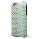 The Micro Daisy and Mint Polka Dot Pattern iPhone 6/6s or 6/6s Plus 2-Piece Hybrid INK-Fuzed Case
