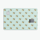 The Micro Daisy and Mint Polka Dot Pattern - Premium Protective Decal Skin-Kit for the Apple Credit Card