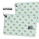The Micro Daisy and Mint Polka Dot Pattern - Premium Protective Decal Skin-Kit for the Apple Credit Card