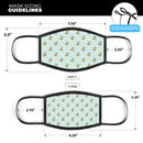 The Micro Daisy and Mint Polka Dot Pattern - Made in USA Mouth Cover Unisex Anti-Dust Cotton Blend Reusable & Washable Face Mask with Adjustable Sizing for Adult or Child